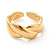 Ion Plating(IP) 304 Stainless Steel Twist Rope Open Cuff Ring for Women RJEW-F131-17G-2