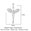 3Pcs Brass Micro Pave Cubic Zirconia Pendants ZIRC-OY001-58P-2