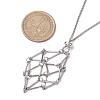 304 Stainless Steel Crystal Stone Cage Pendant Necklaces NJEW-JN04794-2