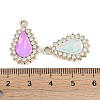 UV Plating Alloy with Mixed Color Glass Rhinestone Pendants FIND-M018-39G-3