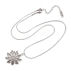 304 Stainless Steel Flower Pendant Round Snake Chain Necklaces for Women NJEW-G188-02P-4