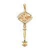 Brass Micro Pave Cubic Zirconia Big Pendants X1-KK-B147-04G-10-1