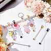 20Pcs 5 Colors Iron Bar Beadable Keychain for Jewelry Making DIY Crafts KEYC-SC0001-11-3