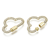 Brass Micro Pave Cubic Zirconia Screw Carabiner Lock Charms ZIRC-N039-006A-NF-3
