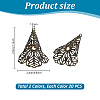 Brass Filigree Bead Caps KK-PH0034-61-2