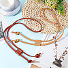 WADORN® 2 Sets 2 Colors PU Imitation Leather Bag Drawstring Cord & Cord Slider Sets DIY-WR0002-09-4