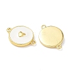 Brass White Enamel Links Connector Charms KK-L256-45A-G-2