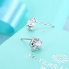 Exquisite 925 Sterling Silver Cubic Zirconia Stud Earrings EJEW-BB20071-4