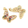 Brass Micro Pave Cubic Zirconia Pendants CU-CBA908F-05G-09-2