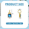9Pcs 9 Colors Brass Cubic Zirconia Pendants ZIRC-FH0001-55-2
