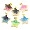 Brass Enamel Pendants KK-S401-15G-1