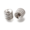 925 Sterling Silver Micro Pave Clear Cubic Zirconia Beads STER-F061-03B-P-1