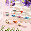 9Pcs Handmade Printed Porcelain Beads PORC-TADJ0001-01C-4
