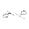 Brass Micro Pave Clear Cubic Zirconia Toggle Clasps KK-S356-581-NF-4
