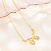 Brass Micro Pave Clear Cubic Zirconia 2 Acorn Pendant Necklaces NJEW-K311-02G-2