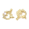 Brass Micro Pave Clear Cubic Zirconia Pendants CU-CBA8C34-06G-02-2