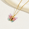 Plastic Butterfly Pendant Necklace with Golden Stainless Steel Chains XQ2799-2-1