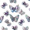 24Pcs 6 Styles UV Plating Printed Opaque Acrylic Beads PACR-FS0001-10-3