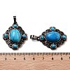 Synthetic Turquoise Rhombus Pendants G-K363-02R-07-3