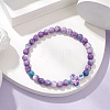 Synthetic Ocean White Jade Beads Stretch Bracelets for Women Men BJEW-JB11300-02-1