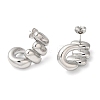 Non-Tarnish 304 Stainless Steel Twist Stud Earrings EJEW-K244-41P-1