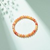 Natural Weathered Agate(Dyed) Round Beaded Stretch Bracelet BJEW-JB08363-06-2