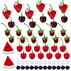 62Pcs 7 Styles Plastic Imitation Fruit DJEW-PH0001-63-1