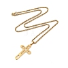 201 Stainless Steel Religion Pendant Box Chain Necklaces for Women NJEW-U018-02G-01-2