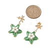 Glass Star Stud Earrings EJEW-MZ00256-01-3