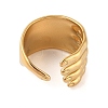 304 Stainless Steel Hand Shape Open Cuff Rings for Women RJEW-Z058-02G-2