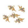 Rack Plating Brass Micro Pave Colorful Cubic Zirconia Pendants ZIRC-C040-48C-G-4