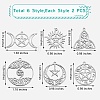 12Pcs 6 Style 304 Stainless Steel Pendants STAS-SZ0002-56P-7