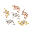 Brass Micro Pave Cubic Zirconia Charms ZIRC-L096-09-1