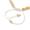 Flat Round Natural Yellow Aventurine Beads Braided Bead Bracelets BJEW-JB13247-03-4