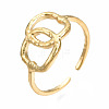 304 Stainless Steel Interlocking Oval Open Cuff Ring RJEW-T023-79G-3