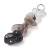 Gradient Color Natural Quartz Crystal & Natural Smoky Quartz & Natural Obsidian & Natural Labradorite Chip Beaded Pendants PALLOY-JF02790-07-3