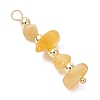 Natural Amber Chip with Round Electroplate Synthetic Non-magnetic Hematite Pendants PALLOY-JF05007-4