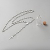 Alloy & Plastic Pearl Rosary Bead Necklaces NJEW-WH0020-28-1