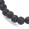 Natural Lava Rock Beads Stretch Bracelets BJEW-G623-02-4mm-2