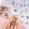50Pcs 5 Colors Bowknot Brass Stud Earring Findings KK-SP0001-47-3