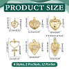 12Pcs 6 Styles Brass Pendants KK-ME0004-68-2
