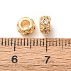 Brass Micro Pave Clear Cubic Zirconia Spacer Beads KK-F942-10G-3