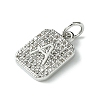 Rack Plating Brass Micro Pave Clear Cubic Zirconia Charms KK-G501-01A-P-2