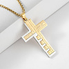 Stainless Steel Cross Pendant Snake Bone Chain Titanium Necklace Jewelry. QB4146-1-1