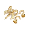 Brass Micro Pave Clear Cubic Zirconia Fold Over Clasps KK-U059-57G-2