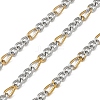 Two Tone 304 Stainless Steel Figaro Chains CHS-G050-04GP-1