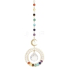 Glass Teardrop Pendant Decorations HJEW-TA00035-1