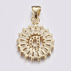 Long-Lasting Plated & Rack Plating Brass Micro Pave Cubic Zirconia Letter Pendants ZIRC-A007-03D-G-2