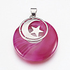 Natural Banded Agate Pendants KK-F751-F22-2