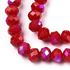 Electroplate Opaque Solid Color Glass Beads Strands X1-EGLA-A034-P4mm-L21-2